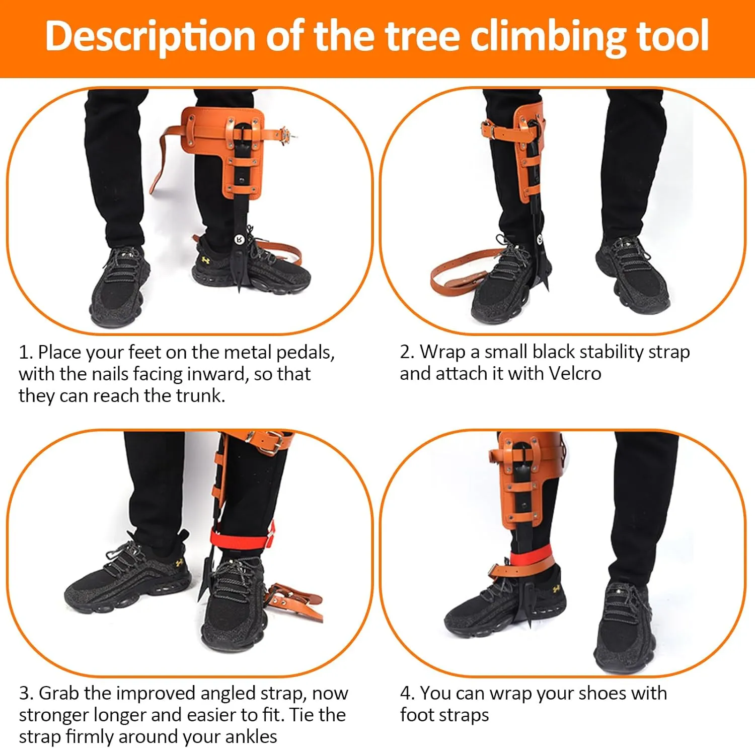 Tree Climbing Spikes,Tree Climbing Kit,Tree Climbing Gear,Suitable for Fruit Picking,Tree Climbing,Hunting