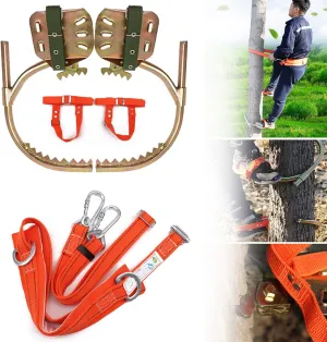 Tree Climbing Tool, Stainless Steel Professional Tree Climbing Gear Kit with Safe Belt, Adjustable Pole Climbing Spikes for Climbing Hunting Observation Picking Fruit,600model