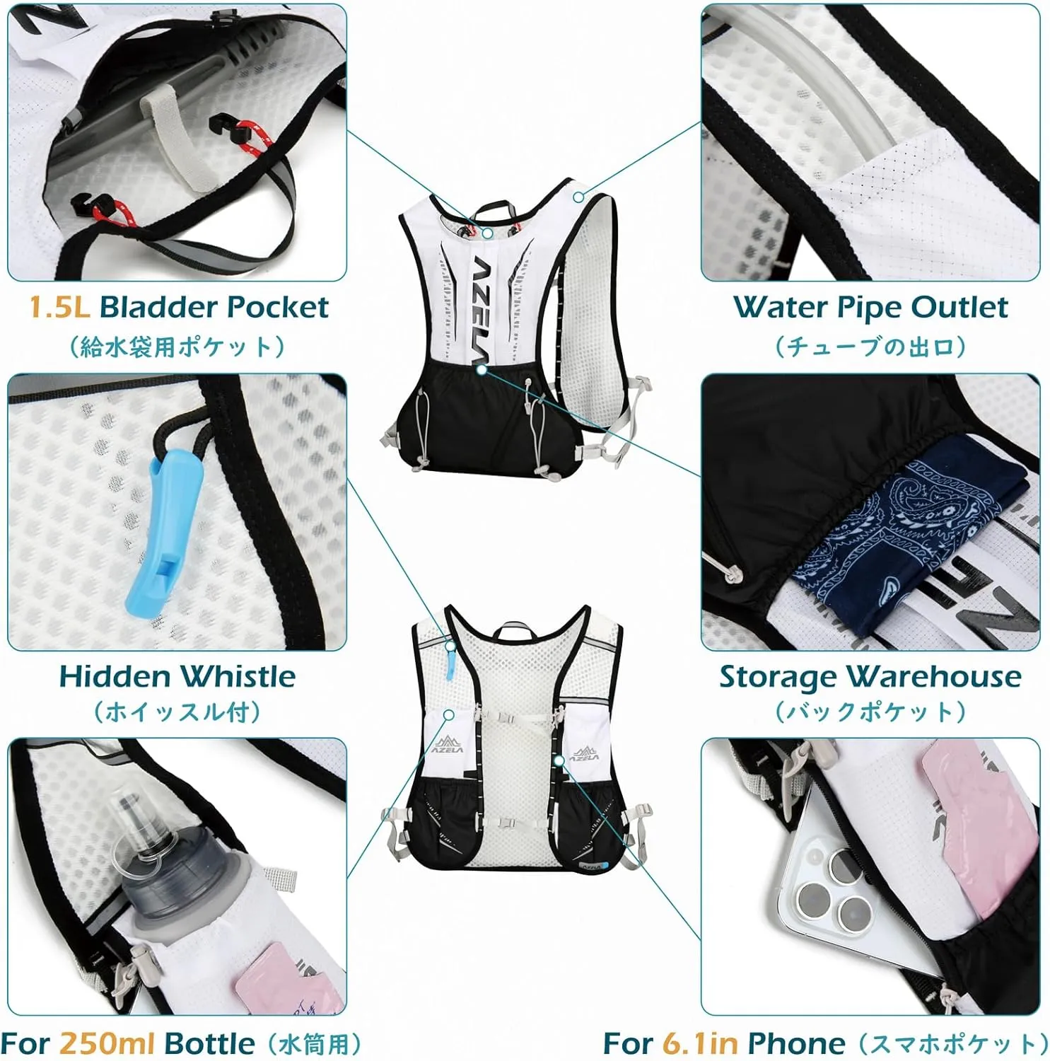 TRIWONDER Running Hydration Vest 5L 7L Lightweight Hydration Pack Backpack Hydro Daypack for Trail Marathoner Running Race Cycling Daypack