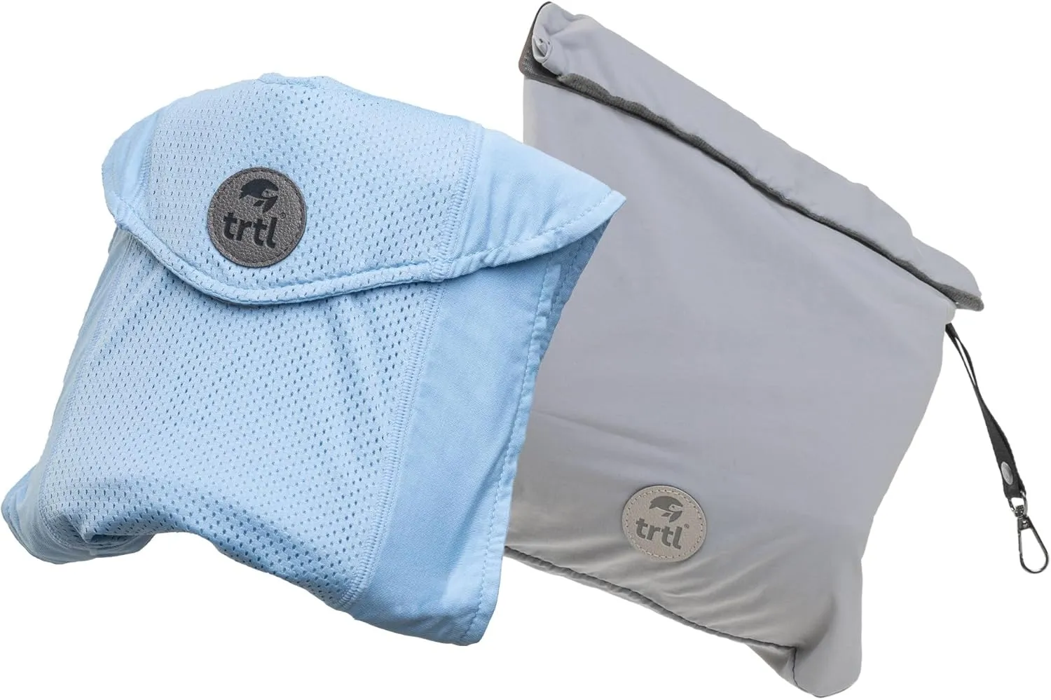 trtl Travel Pillow Cool for Neck Support - Cooling Travel Pillows for Airplanes - with Breathable Fabric - Lightweight and Easy to Carry - Glacier Blue