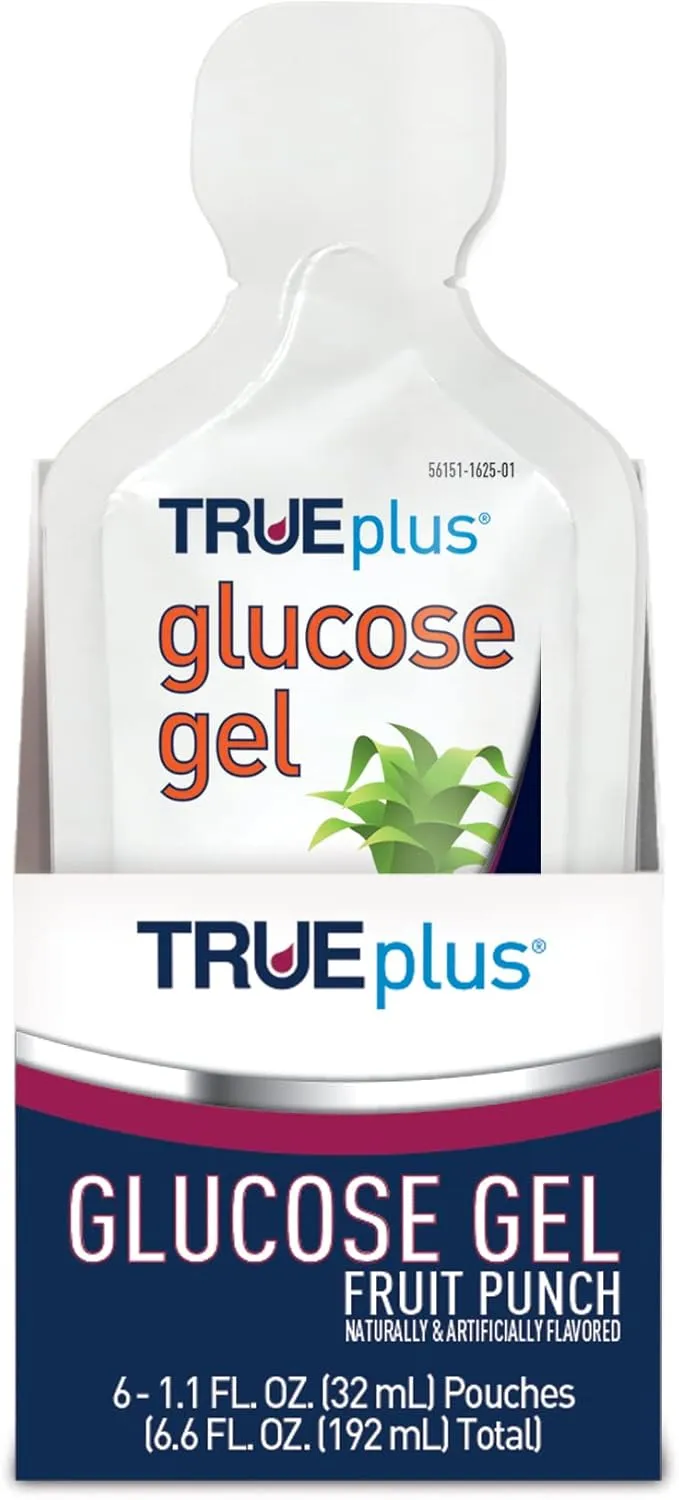 TRUEplus® Glucose Gel, Fruit Punch Flavor - Gel Pouch - 6 Pack