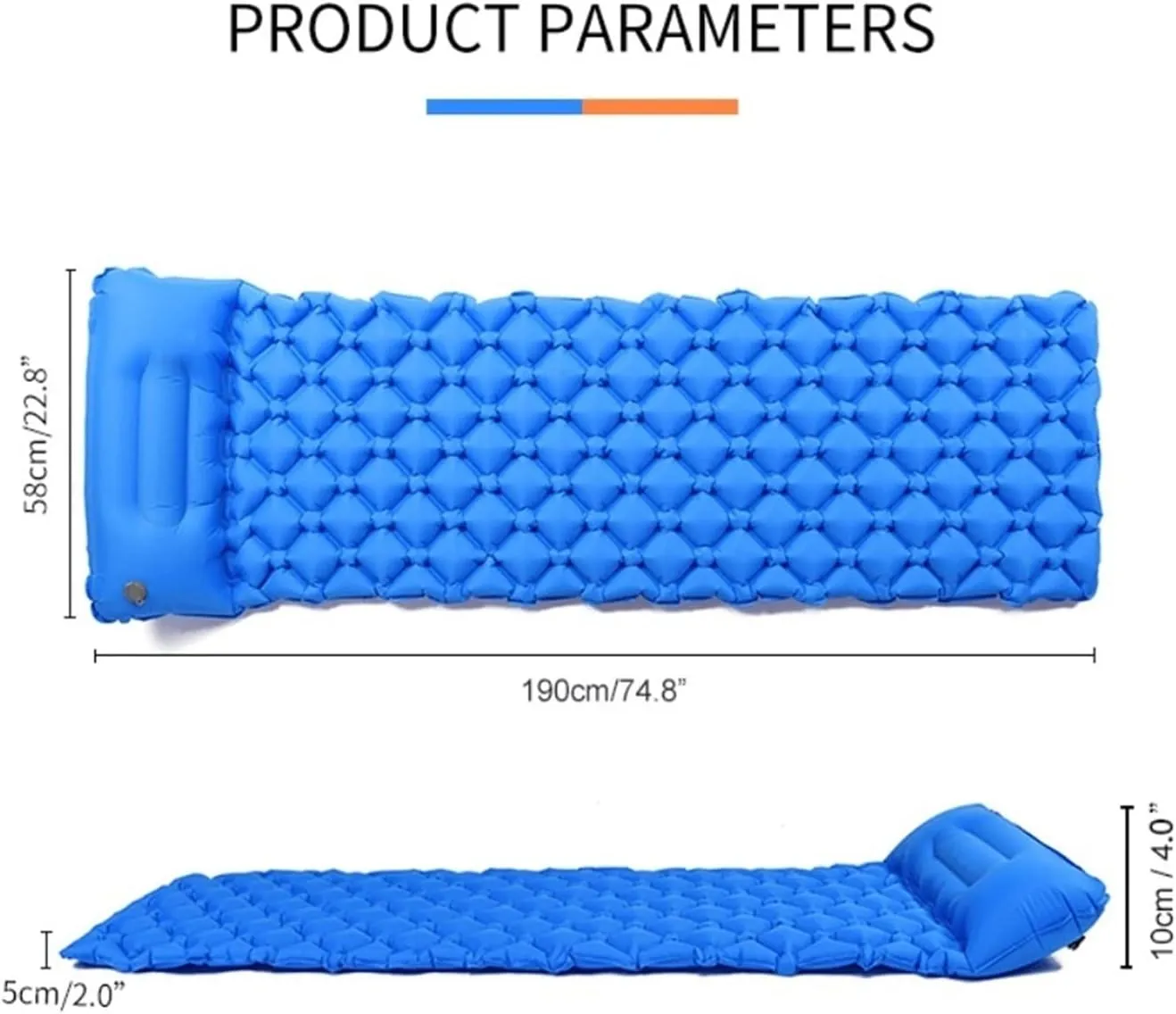 TUFFS Camping Sleeping Pad Inflatable Air Mattresses Outdoor Mat Furniture Bed Ultralight Cushion Pillow Hiking Trekking (Color : Blue, Size : /)