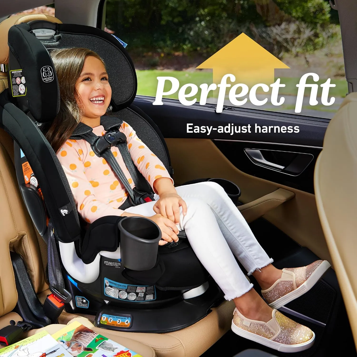 Turn2Me 3-in-1 Convertible Car Seat, Brighton, Featuring Headrest and Harness Adjust, Easy Installation and Steel Reinforced Frame