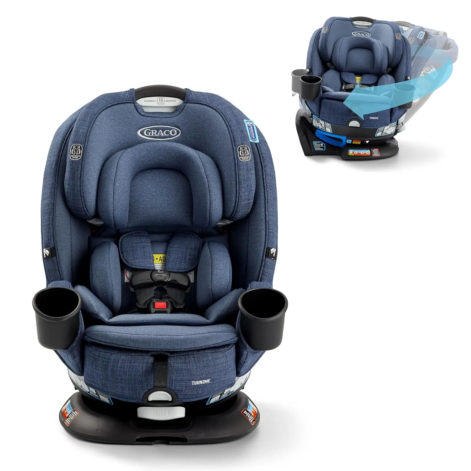 Turn2Me 3-in-1 Convertible Car Seat, Brighton, Featuring Headrest and Harness Adjust, Easy Installation and Steel Reinforced Frame