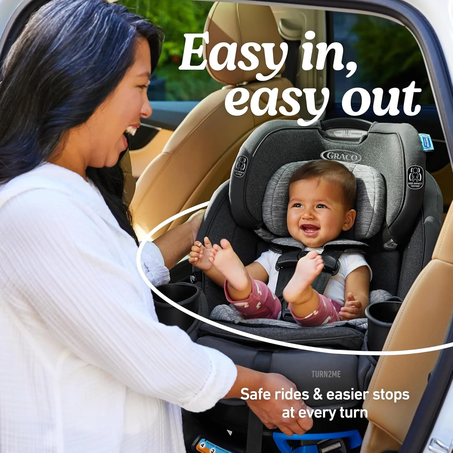 Turn2Me 3-in-1 Convertible Car Seat, Brighton, Featuring Headrest and Harness Adjust, Easy Installation and Steel Reinforced Frame