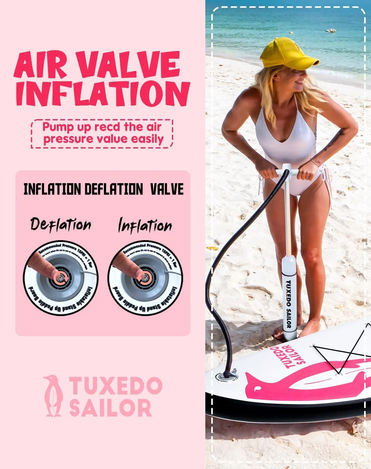 Tuxedo Sailor 10'6"×33"×6" Inflatable Stand Up Paddle Board with Premium SUP Accessories,Paddle Boards for Adults & Youth of All Skill Levels