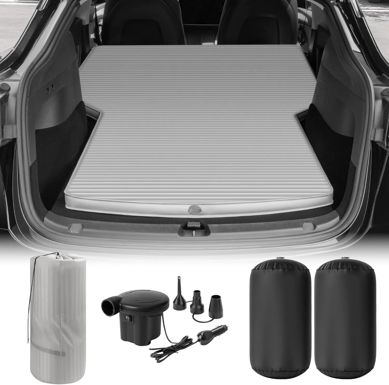 Uireefly Tesla Model Y Mattress Memory Foam Mattress Tesla Model Y Inflatable Model Y Mattress Bed with Air Pump Grey