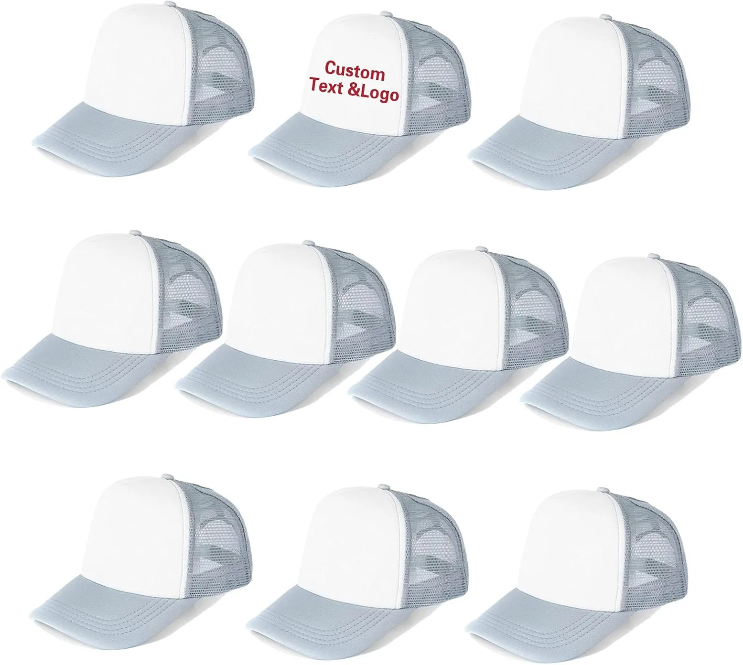 Ultrafun 10 Pack Trucker Hat Mesh Sublimation Blank Hats Adjustable Baseball Caps Hats for Men Women