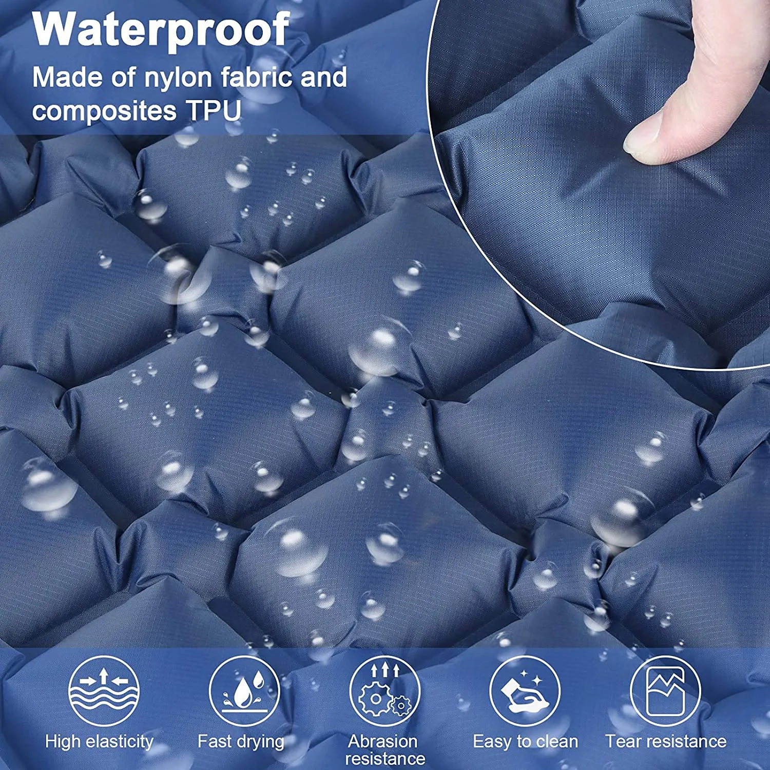 Ultralight Inflatable Camping Sleeping Pad With Pillow For Travelling And Hiking