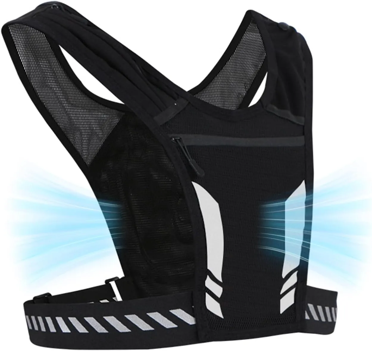 Ultralight Ventilative Running Vest for Women Men,Reflective Running Vest for Hiking Cycling Trail,Adjustable Waist
