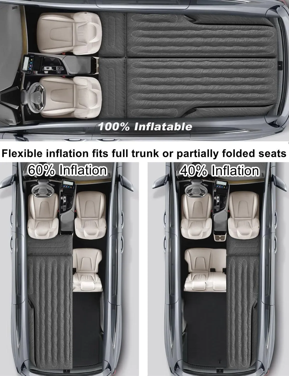 Umbrauto SUV Air Mattress for Car Camping, 6.56ft Length Full Size Airbed for Trunk, Flocked Top & Durable 210T Bottom, Quick Inflation w/Electric Pump Sleeping Bed for Travel