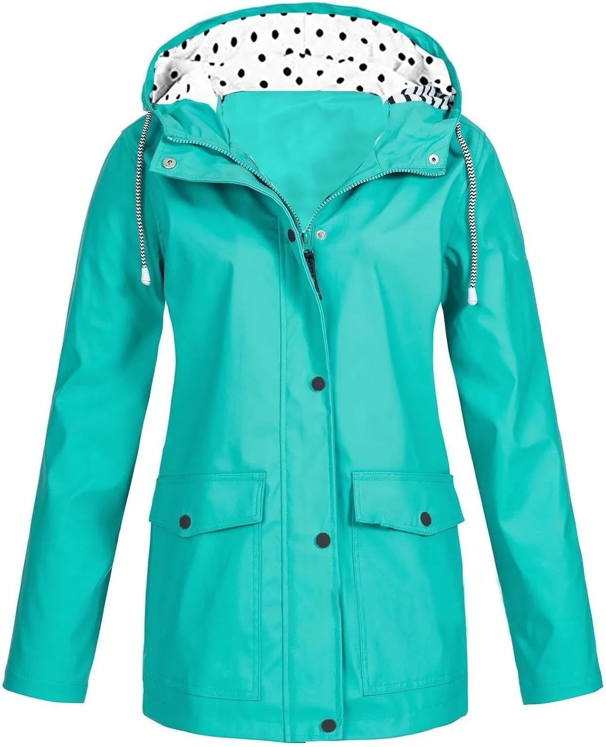 UOFOCO Womens Raincoat with Hood 2024 Waterproof Windproof Lightweight Rain Jacket Anorak Plus Size Rain Coats for Women