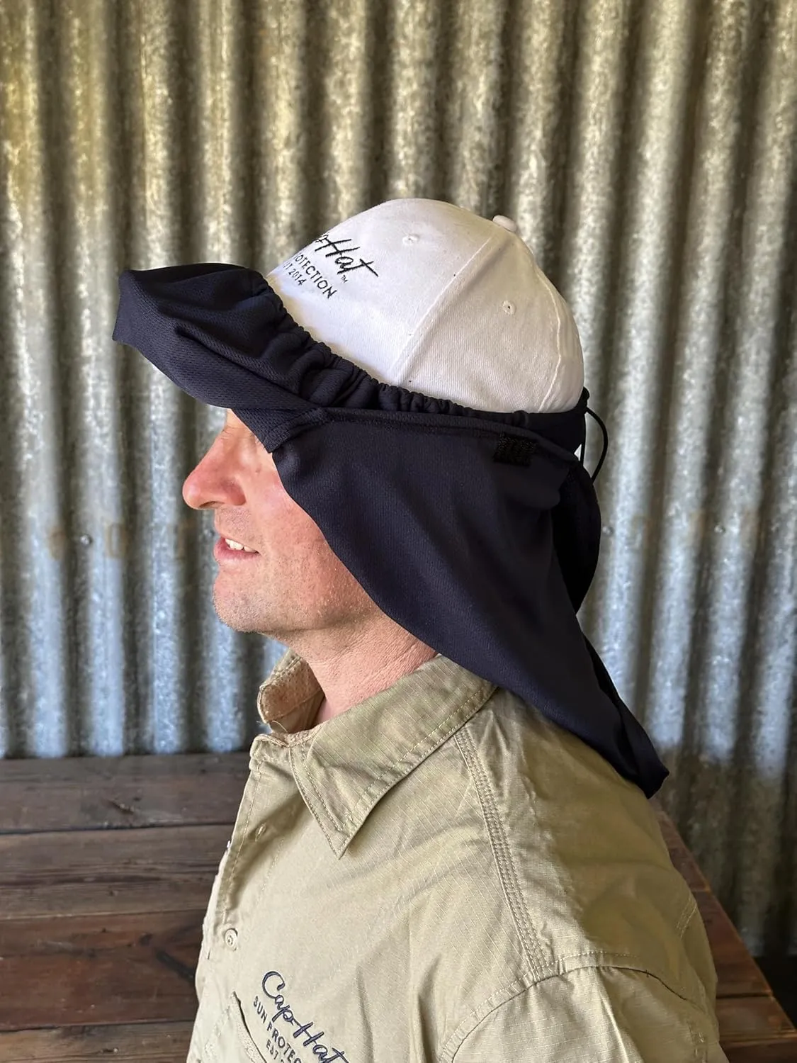 UPF Tested Sun Protection,Simply fits Over Your Favourite Cap or hat