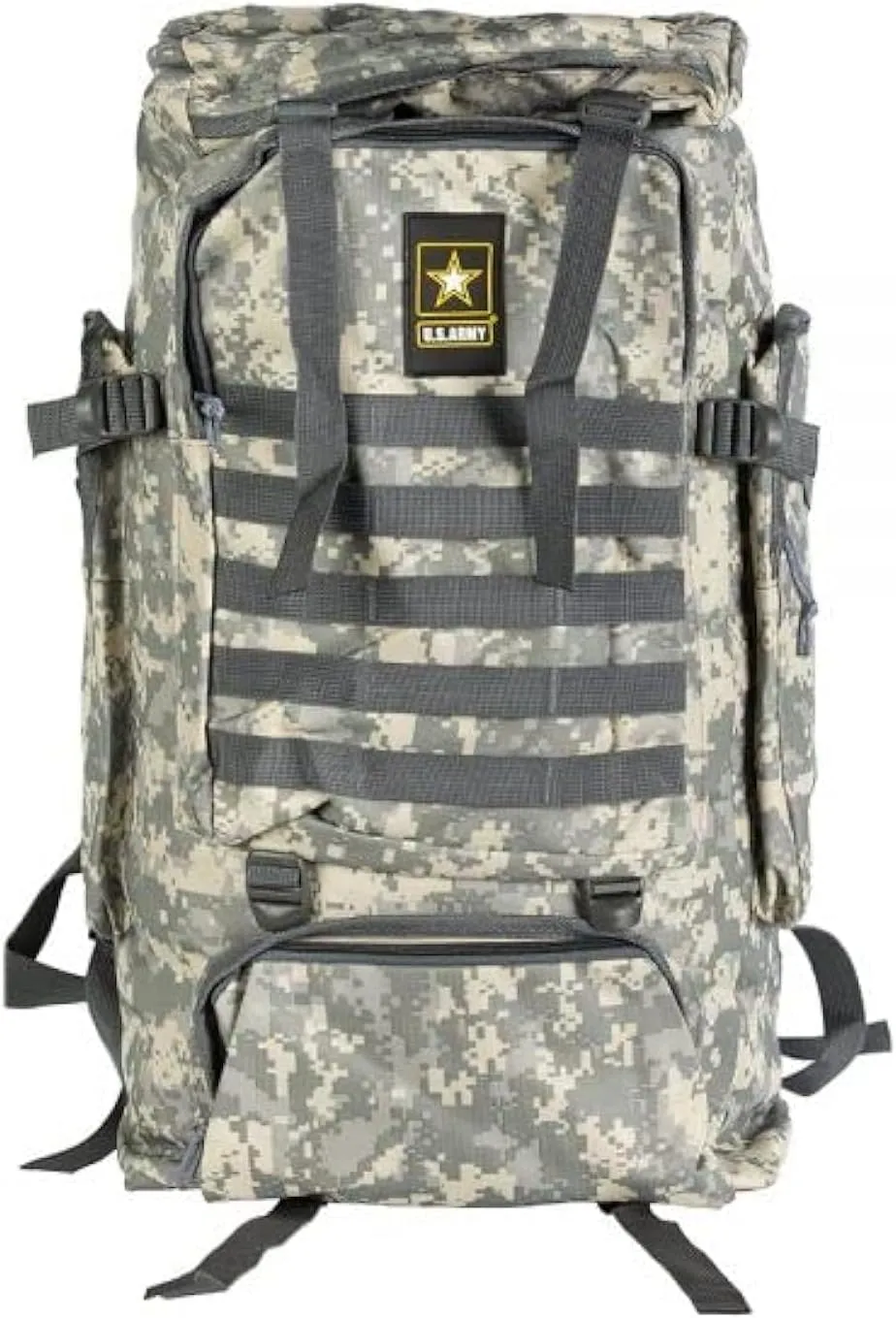 US Army 70L Large Tactical Backpack with Water Bottle Pouch - Military Backpack Molle System Breathable Back Padding - Hiking, Camping & Trekking Backpack for Men & Women (Camo)