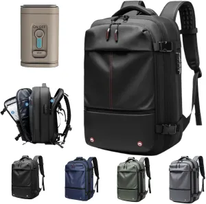 Vacbag Backpack, 60L Expandable Backpack with Vacuum Compression, Waterproof Vacuum Backpack for Travel, Water Resistant (Black  Vacuum Pump)