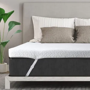 VALUXE 4 Inch Gel Memory Foam Mattress Topper King Size High Density Cooling Pad Pressure Relief Bed Topper (with Removable & Washable Bamboo Cover)