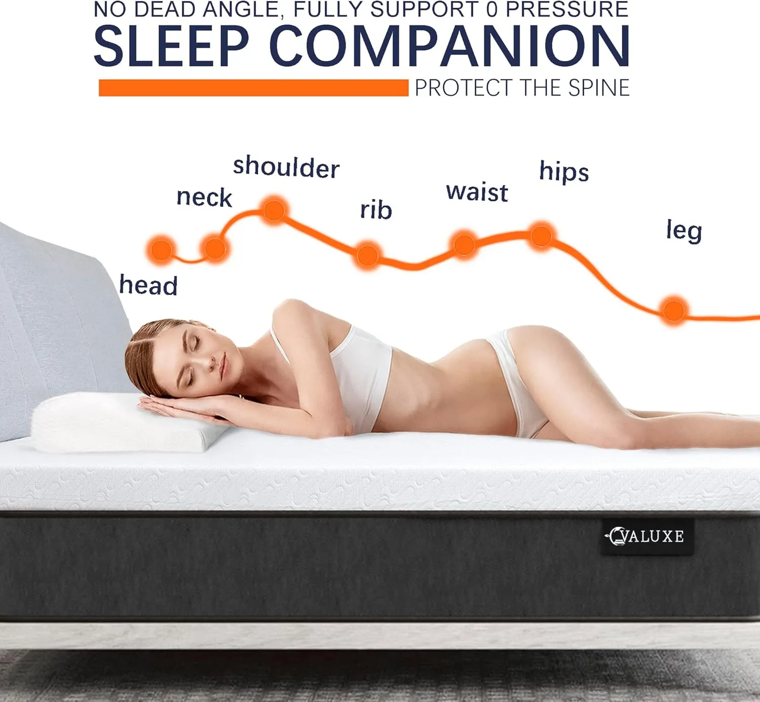VALUXE 4 Inch Gel Memory Foam Mattress Topper King Size High Density Cooling Pad Pressure Relief Bed Topper (with Removable & Washable Bamboo Cover)