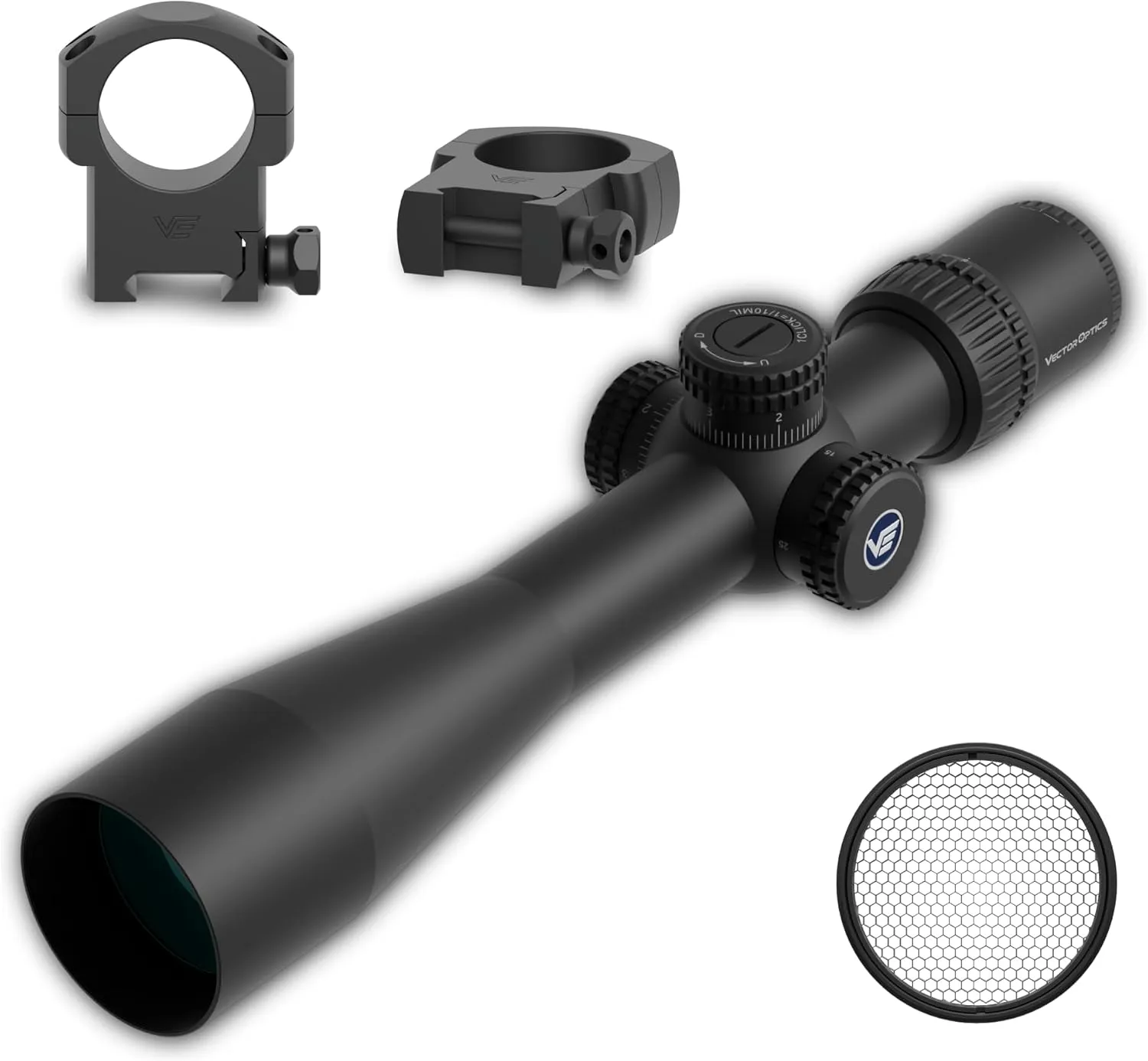 Vector Optics Veyron 4X 30mm Monotube First Focal Plane Riflescope Etched Reticle Turret Lock Side Focus Edge-to-Edge Image for Compact Air Guns and Lightweight Firearms