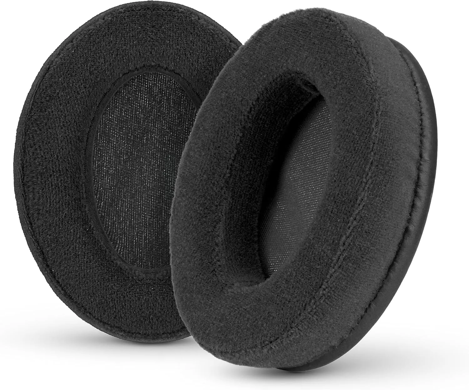 Velor Replacement Ear Pads for HyperX Cloud & Alpha, ATH M50X, Steelseries Arctis, Logitech G Pro & More Headphones, Soft Velour, Memory Foam & Long Lasting Earpads by Brainwavz - Black