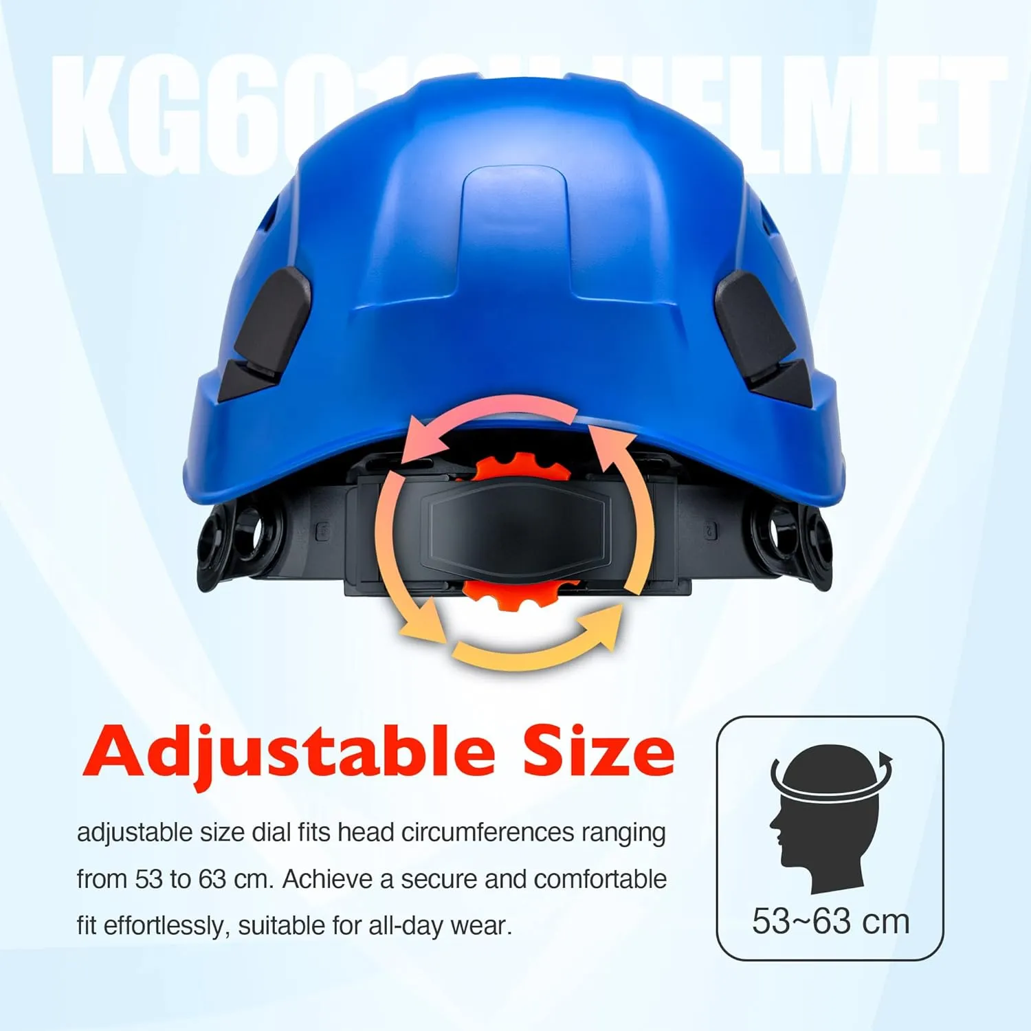 Vented Hard Safety Helmet, ABS Work Helmet with Adjustable 6-Point Suspension, ANSI Z89.1 Certified for Construction, Climbing, and Industrial Use