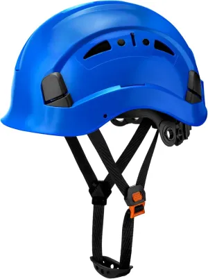 Vented Hard Safety Helmet, ABS Work Helmet with Adjustable 6-Point Suspension, ANSI Z89.1 Certified for Construction, Climbing, and Industrial Use