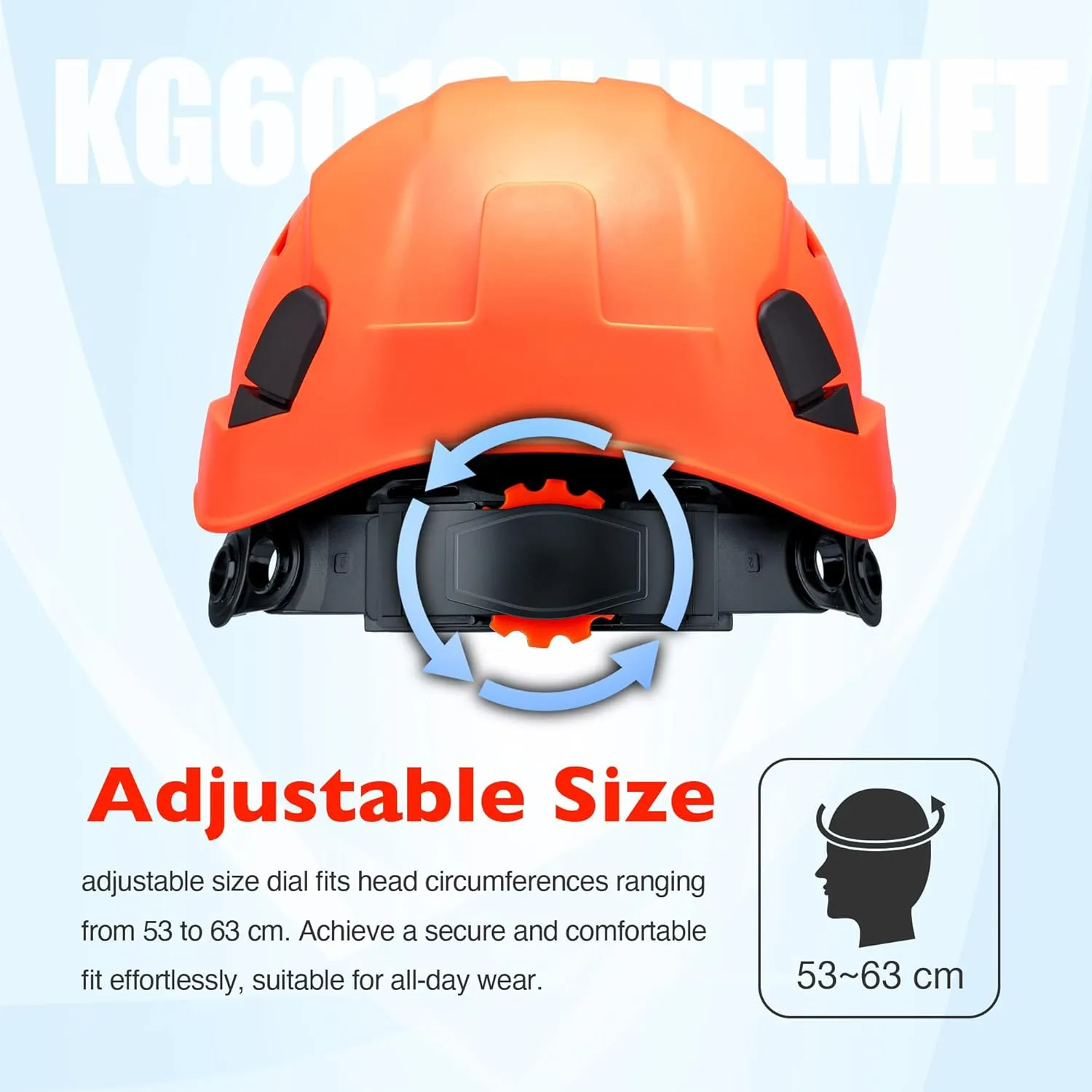 Vented Hard Safety Helmet, ABS Work Helmet with Adjustable 6-Point Suspension, ANSI Z89.1 Certified for Construction, Climbing, and Industrial Use