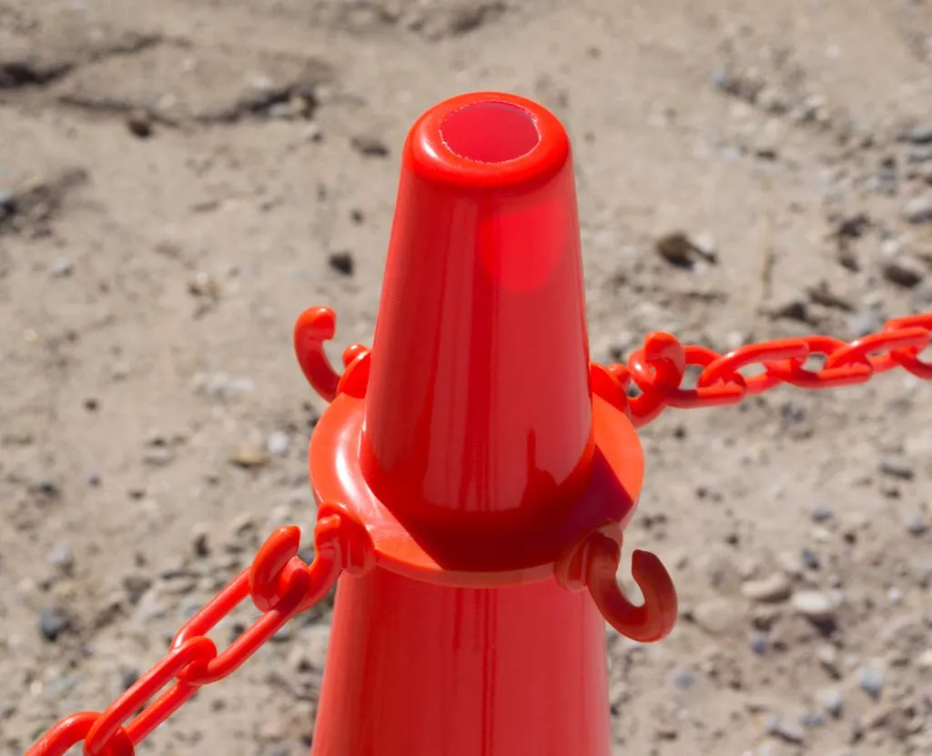 VEVOR Safety Cones, 6 x 36" Traffic Cones, PVC Orange Construction Cones & Mr. Chain Cone Chain Connector Kit, Traffic Orange (97413-KIT)