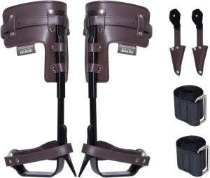 VEVOR Tree Climbing Spikes, 1 Pair Alloy Steel Climbing Spurs, 350lbs Load Capacity Tree Climbing Gear with Straps and Spike Protectors, for Climbers, Hunting, Fruit Picking
