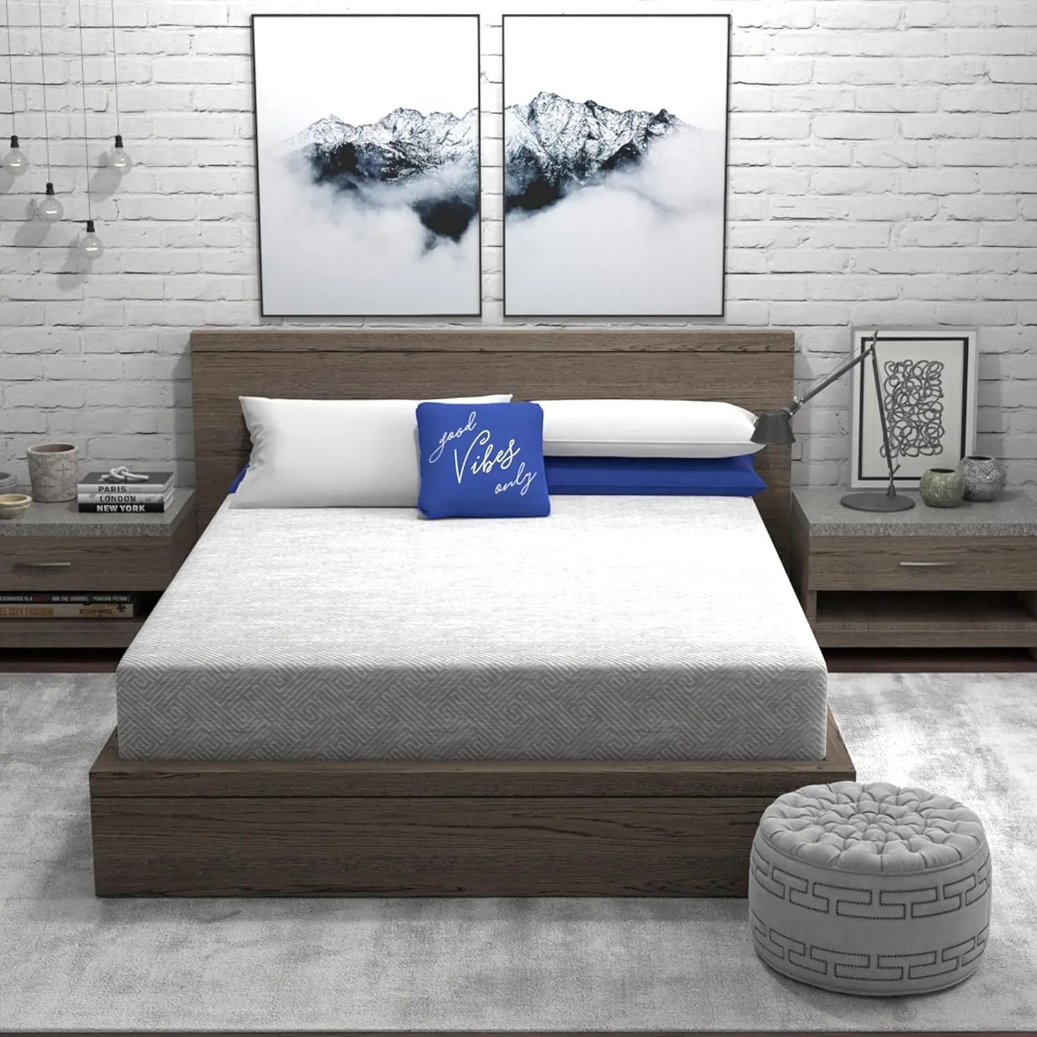 Vibe Heather Grey Gel Memory Foam Mattress, CertiPUR-US and Oeko-TEX Certifed Bed-in-a-Box in Ultra Small Package, 10-Inch, Queen