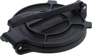 Victoria 8 Inches Cast Iron Tortilla Press, Roti Maker and Tortilladora, Pataconera Seasoned with Flaxseed Oil, Made in Colombia