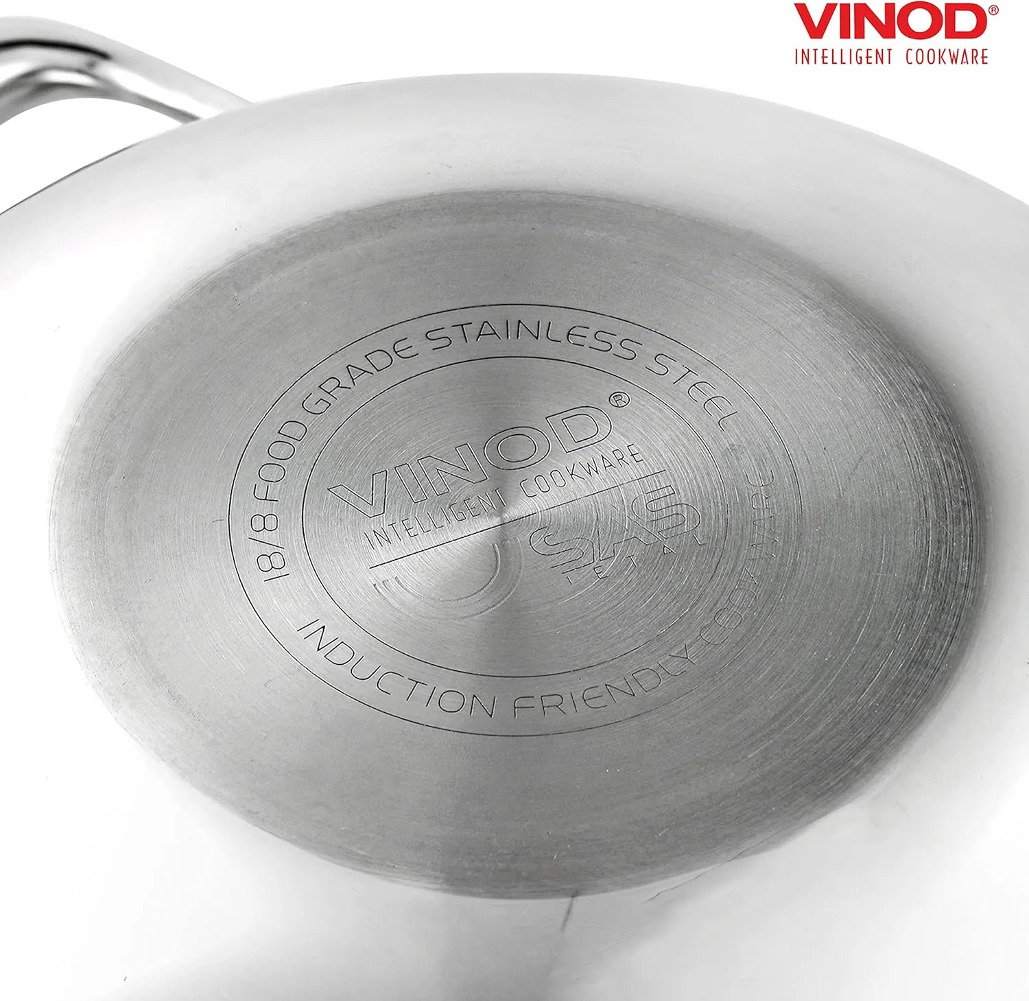 Vinod Platinum Triply Stainless Steel Kadai | Suitable For Indian Cooking, Sauces, Stews, Soups | Extra Deep Kadai With Lid | Induction, Electric Friendly (30cm)