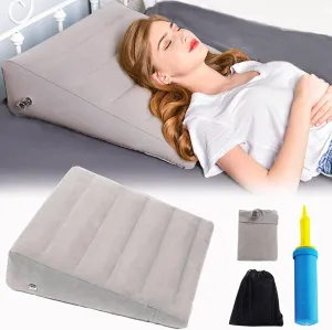 VOPHIA Inflatable Wedge Pillow - Lightweight & Portable Travel Wedge Pillow for Sleeping, Reading,Post Surgery&Leg Elevation - Triangle Pillow with Washable Cover Sleep Wedge Pillow (Grey)