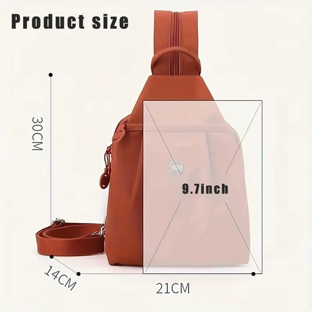 Vovtva Backpack Chest Bags Double Zipper Large Capacity, Street-Lite-Chic Versatile Travel Bag,Multi-Compartment Backpack (Blue)