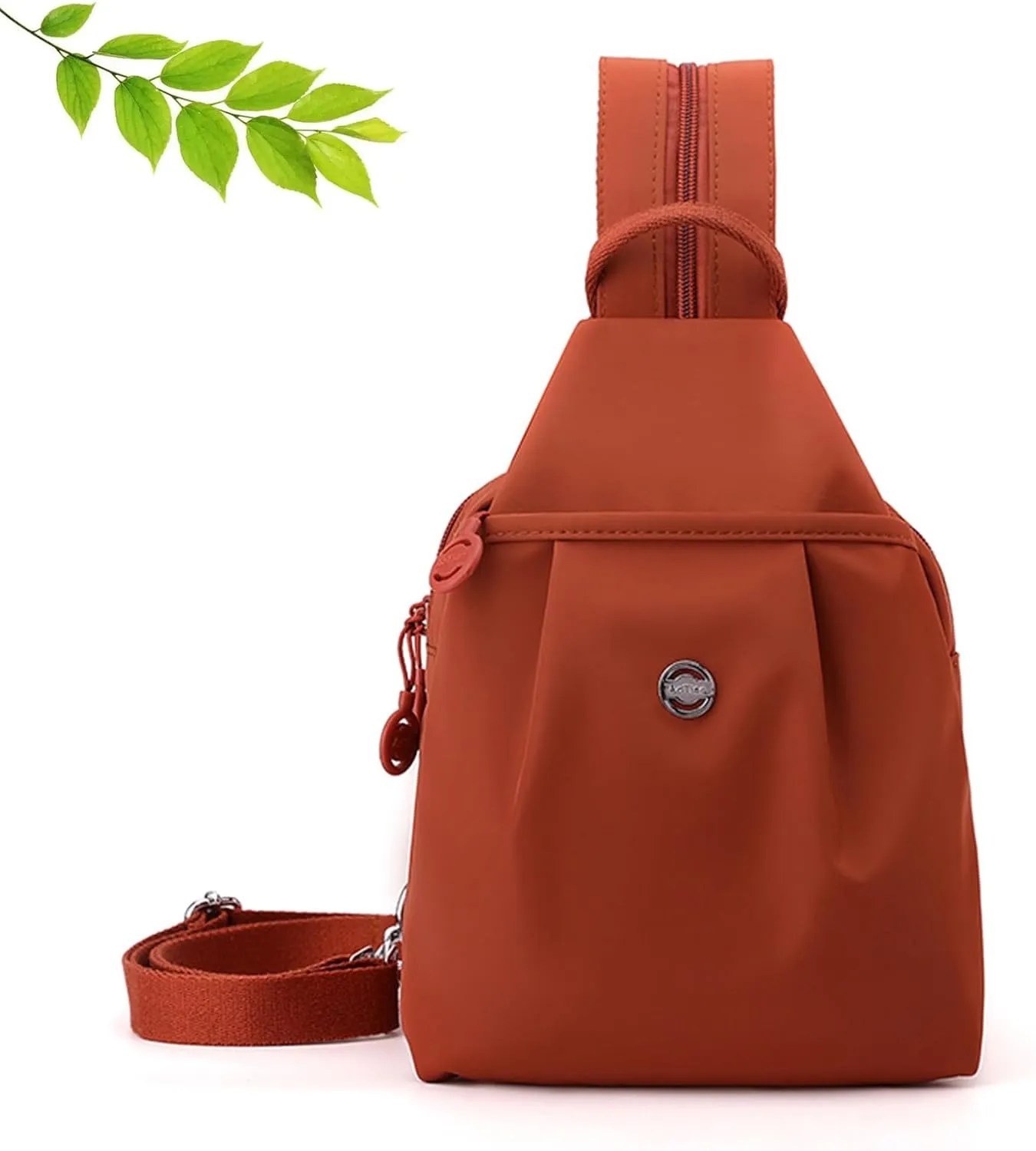 Vovtva Backpack Chest Bags Double Zipper Large Capacity, Street-Lite-Chic Versatile Travel Bag,Multi-Compartment Backpack (Orange)