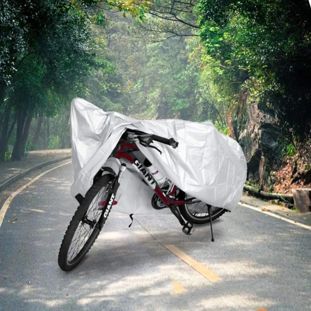 Wakauto Waterproof Bike Cover, Cycling Bicycle Dustproof Cover Waterproof Outdoor Mountain Bike Raincover Electric Vehicle Bike Protect Cover for Outdoor Size (S, Silver)