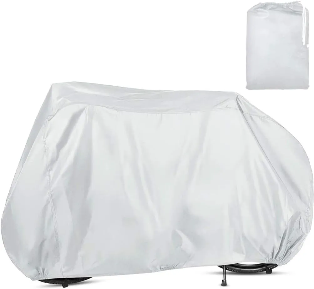 Wakauto Waterproof Bike Cover, Cycling Bicycle Dustproof Cover Waterproof Outdoor Mountain Bike Raincover Electric Vehicle Bike Protect Cover for Outdoor Size (S, Silver)