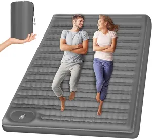 WANNTS Double Sleeping Pad, 6.0 Inches Extra Thick Ultralight Inflatable Sleeping Pad for Camping, Built-in Pump for Camping, Hiking, Airpad, Carry Bag, Repair Kit, Compact & Lightweight Air Mattress