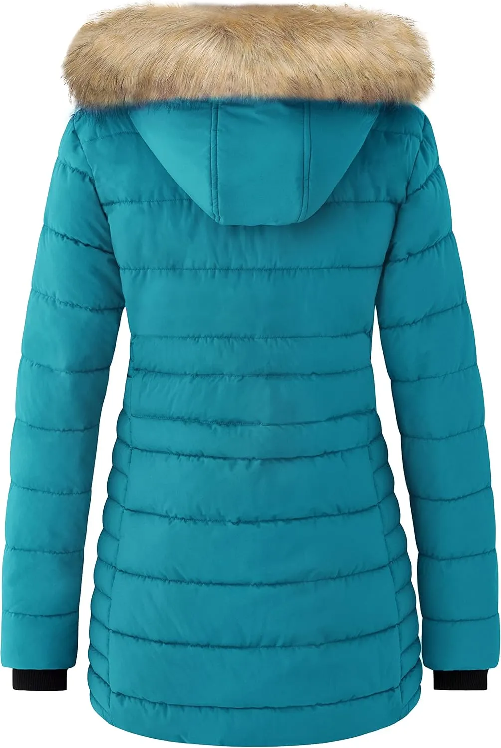 wantdo Women's Warm Winter Coat Heavy Puffer Jacket Parka with Fur Trimmed Hood