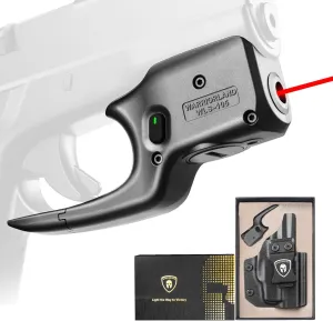 WARRIORLAND Red Laser Sight Fit Glock 43 / 43X (No Rail Version) with Kydex Holster, First Red Laser Sight with Power Indicator, G43 Laser with IWB Holster Right Hand