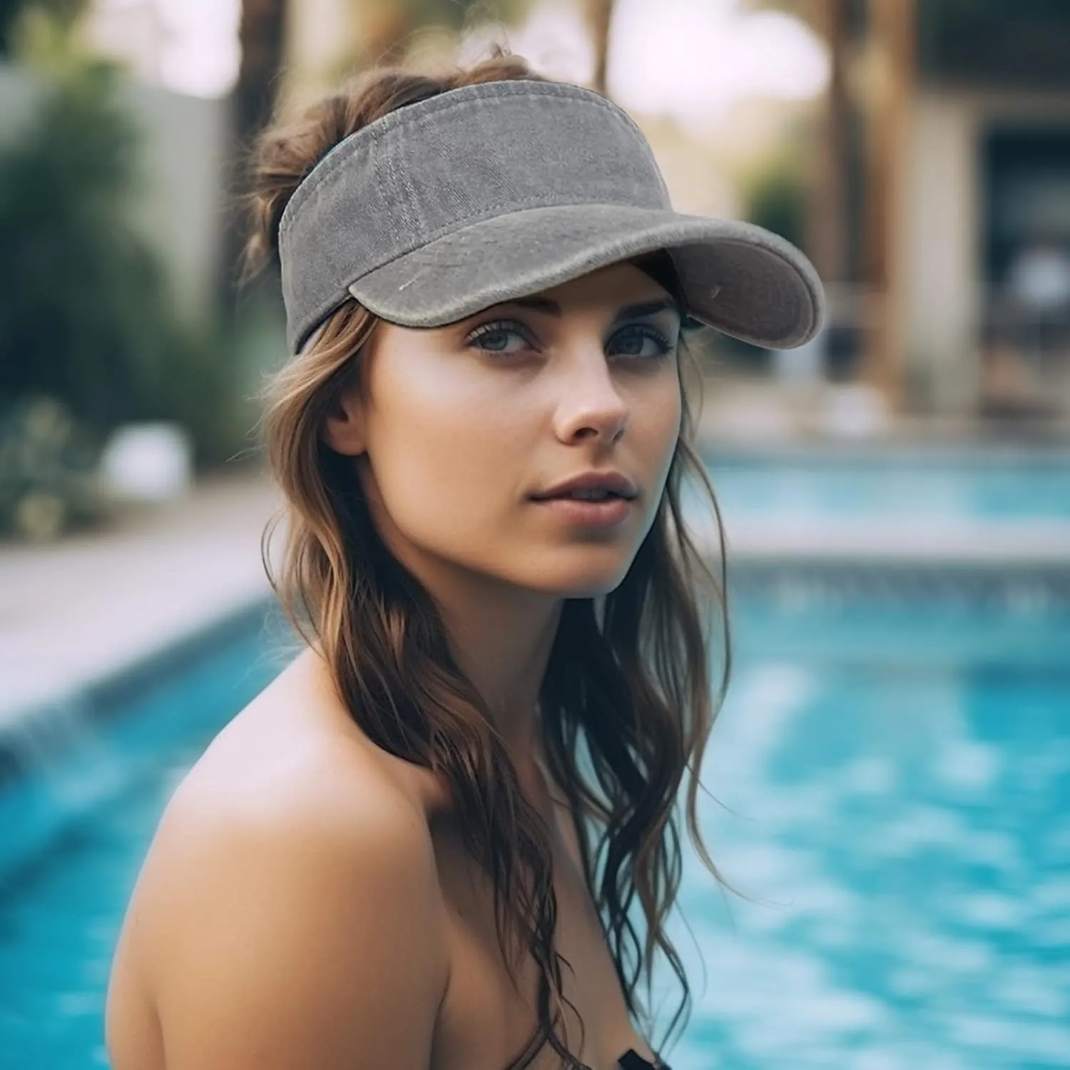 Washed Distressed Sun Visors for Women Men, Plain Sports Sun Hat Outdoor Beach Cap Sun Protection