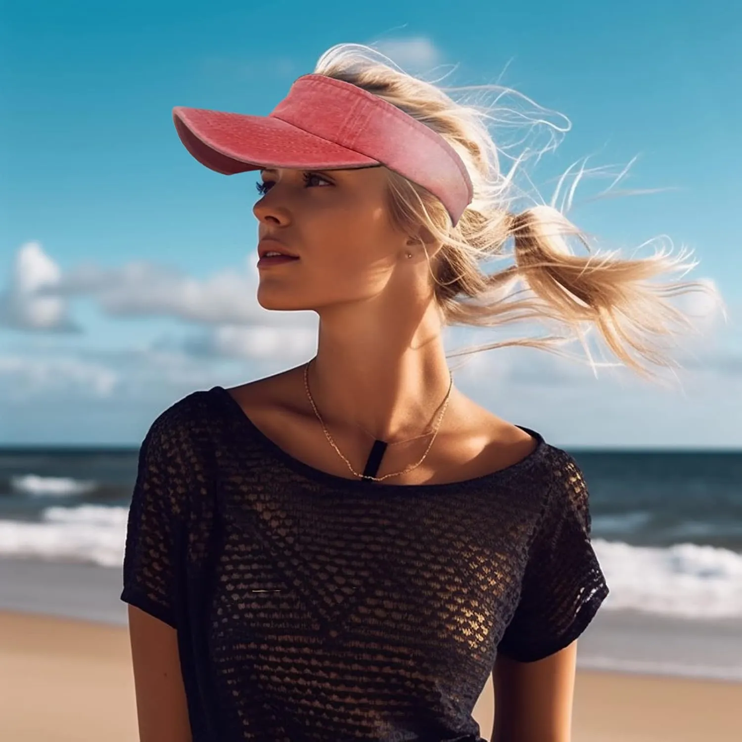 Washed Distressed Sun Visors for Women Men, Plain Sports Sun Hat Outdoor Beach Cap Sun Protection