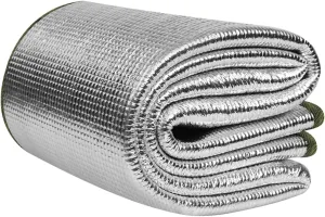 Waterproof Foil Camping Mat 200 X 150 cm Aluminum Film Sleeping Mat, Foam Aluminium Insulating Mat for Traveling & Outdoor Activities, Double-Sided Foil Tent Pad with Storage Bag, 9mm Thick