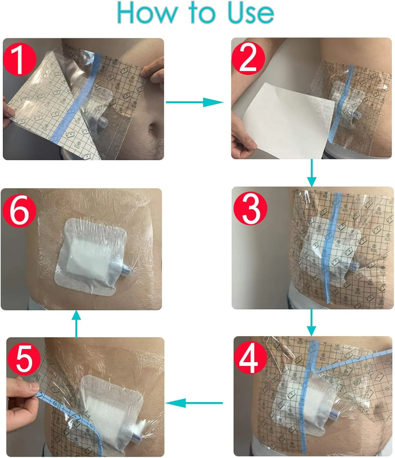 Waterproof Shower Protector Bandage 10x12 inch for Large Port Surgery Incisions Guard Tattoo Second Skin Healing Aftercare Cover Bath Patch Transparent Film Clear Adhesive Wounds Dressing (Pack of 25)