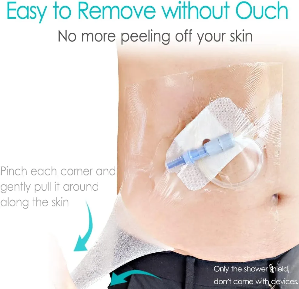 Waterproof Shower Protector Bandage 10x12 inch for Large Port Surgery Incisions Guard Tattoo Second Skin Healing Aftercare Cover Bath Patch Transparent Film Clear Adhesive Wounds Dressing (Pack of 25)
