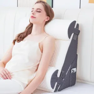 Wedge Pillow for Sleeping, 4PCS Bed Pillow for Side Sleeping, L29 x H22 Body Pillow with Memory Foam, Dark Grey
