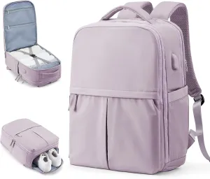 wepadre Mochila De Viaje Travel Backpack Carry On Flight Approved Large Travel Backpack For Men Women Carry On Backpack For Airplanes Personal Item Travel Bag 18x14x8 Inches Travel Bag Purple