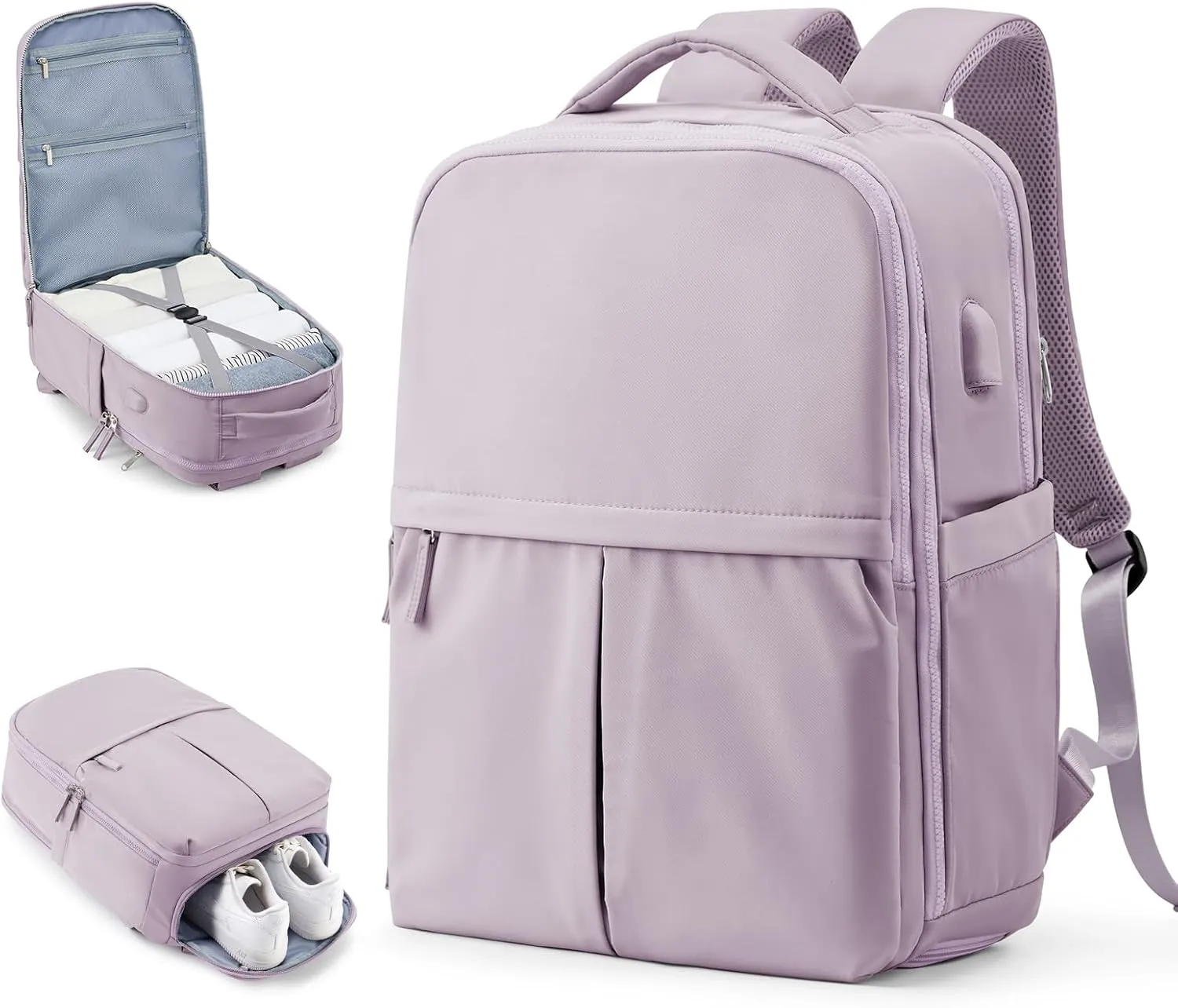 wepadre Mochila De Viaje Travel Backpack Carry On Flight Approved Large Travel Backpack For Men Women Carry On Backpack For Airplanes Personal Item Travel Bag 18x14x8 Inches Travel Bag Purple