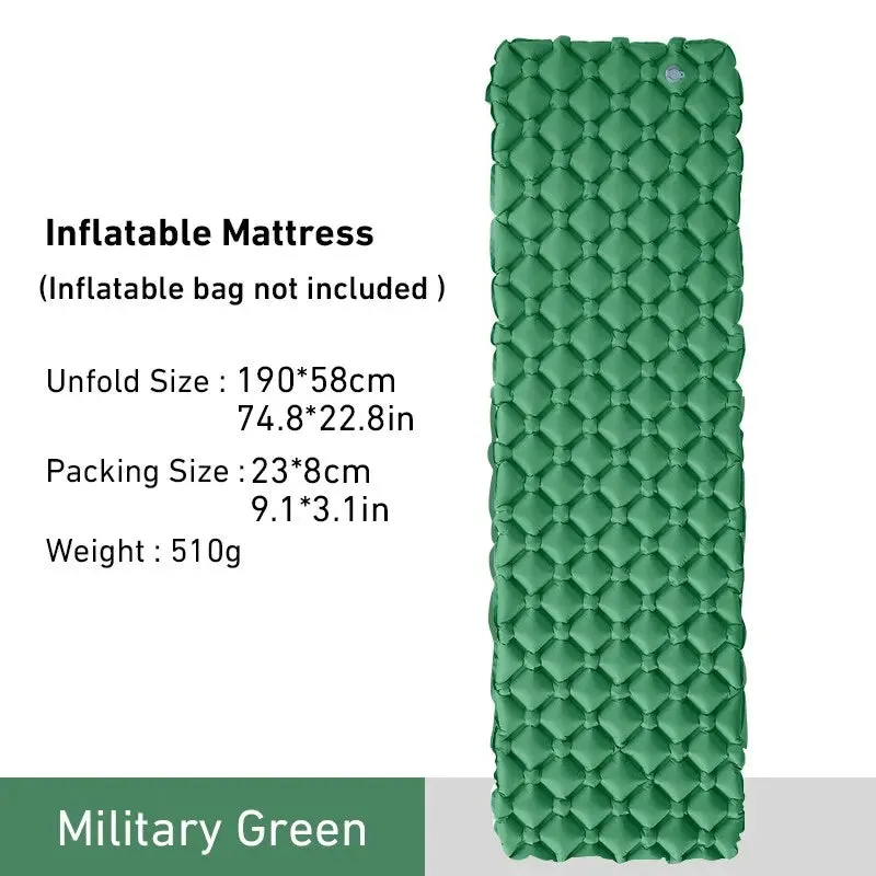 WEST TUNE Camping Sleeping Pad Ultralight Inflatable Mattress for Outdoor Use