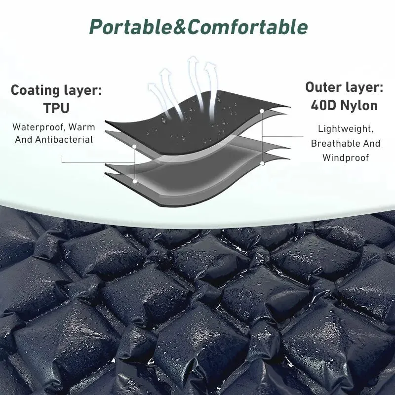 WEST TUNE Camping Sleeping Pad Ultralight Inflatable Mattress for Outdoor Use