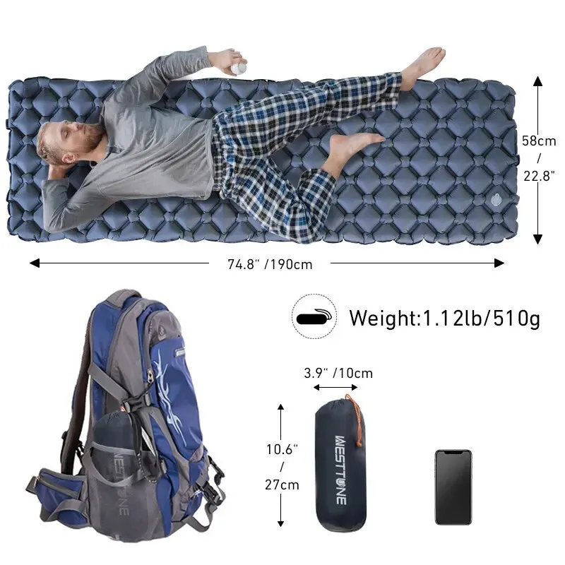 WEST TUNE Camping Sleeping Pad Ultralight Inflatable Mattress for Outdoor Use